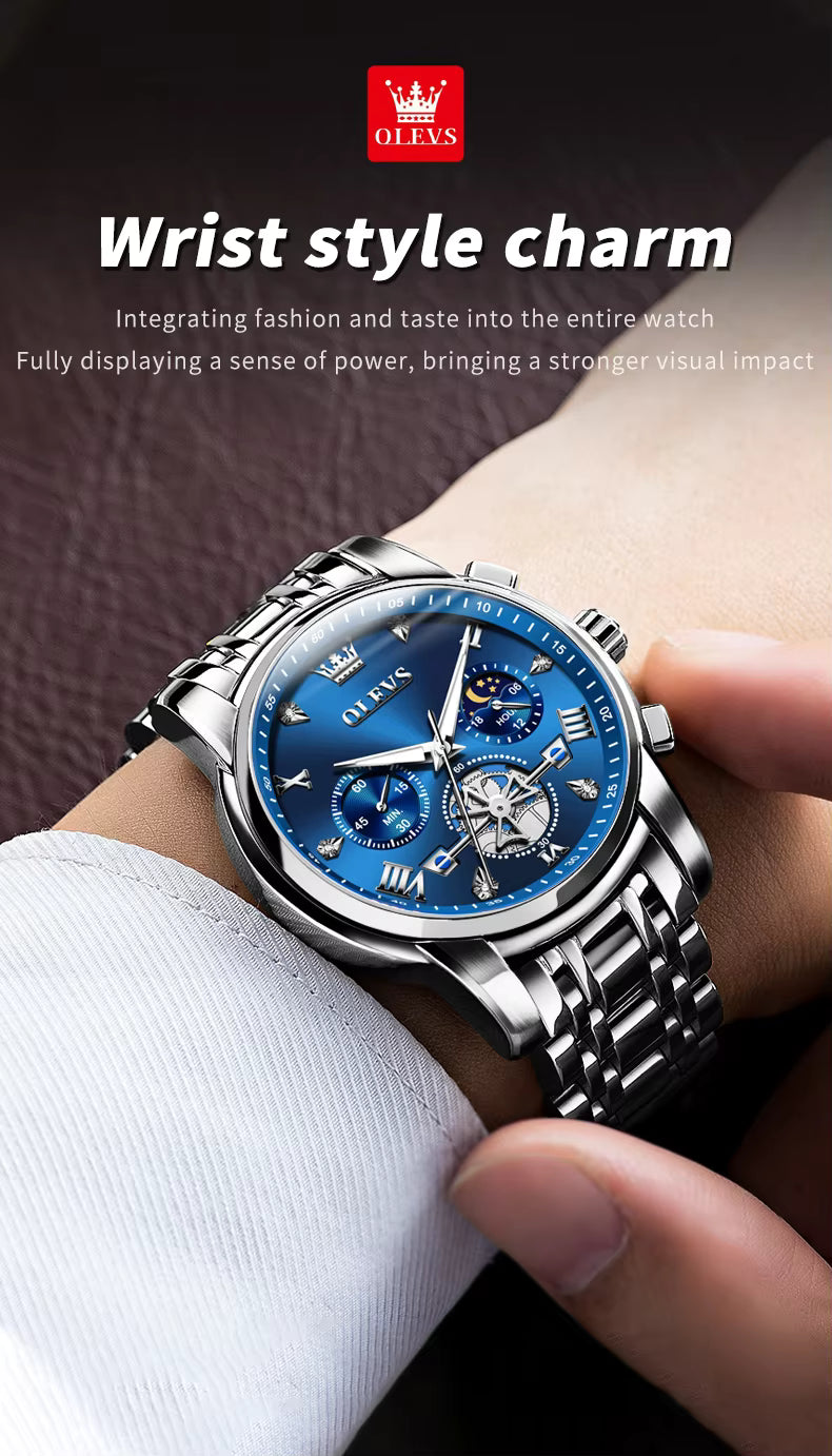Vyna Luxe OLEVS Men's Multifunctional Quartz Chronograph Watch